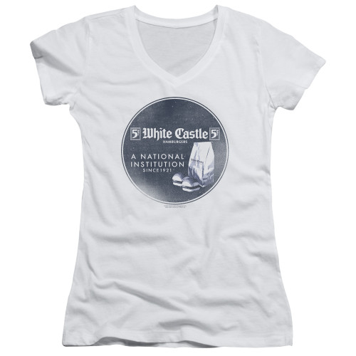Image for White Castle Girls V Neck T-Shirt - National Institution
