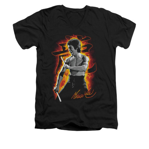 Bruce Lee V-Neck T-Shirt - Dragon Fire
