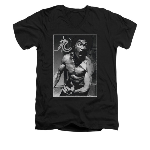 Bruce Lee V-Neck T-Shirt - Focused Rage