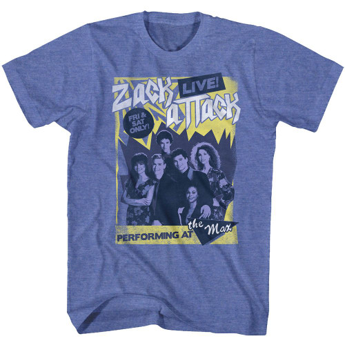 Image for Saved by the Bell Heather T-Shirt - Zack Attack Live!