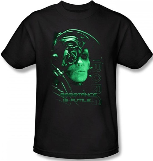 Image Closeup for Star Trek the Next Generation T-Shirt - Resistance is Futile