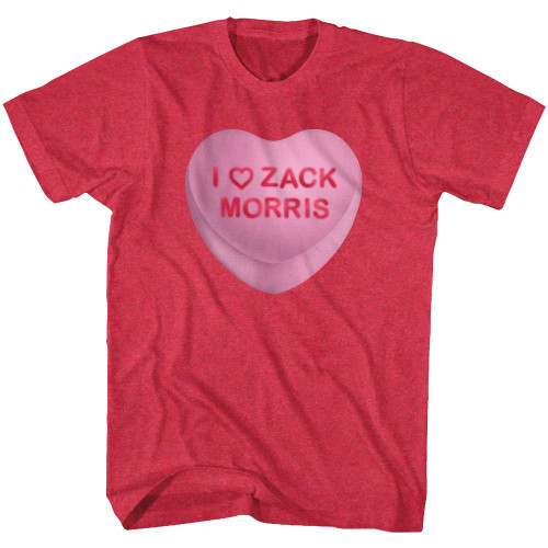 Image for Saved by the Bell Heather T-Shirt - Zack Candy Heart