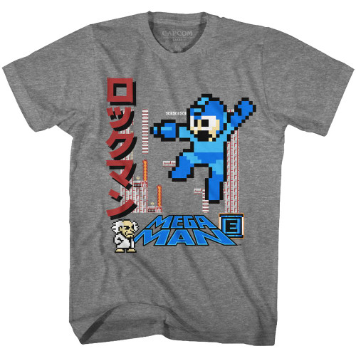 Image for Mega Man Heather T-Shirt - Mega Mega Man