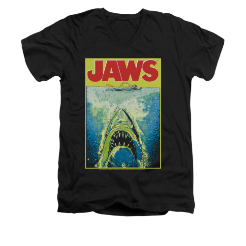 Jaws V-Neck T-Shirt - Bright Jaws