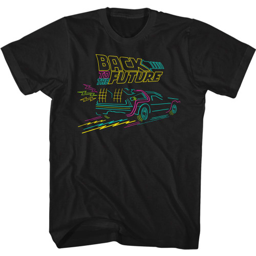 Image for Back to the Future T-Shirt - Neon DeLorean Future