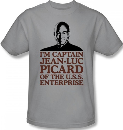 Image Closeup for Star Trek T-Shirt - I'm Captain Jean-Luc Picard