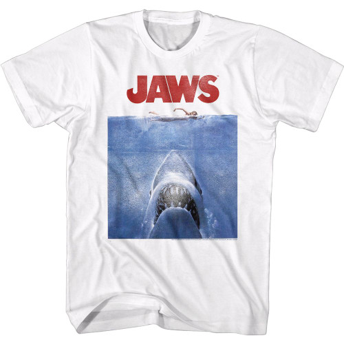 Image for Jaws T-Shirt - Poster Blue