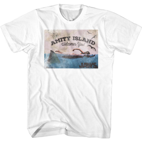 Image for Jaws T-Shirt - Welcome on White