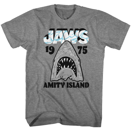 Image for Jaws Heather T-Shirt - Gray White