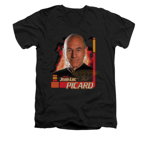 Star Trek the Next Generation V Neck T-Shirt - Captain Jean-Luc Picard