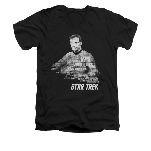 Star Trek V Neck T-Shirt - Kirk Words