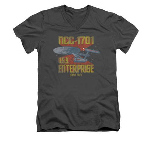 Star Trek V Neck T-Shirt - NCC1701 Animated