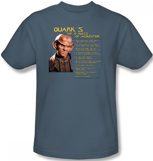 Image Closeup for Star Trek Deep Space Nine T-Shirt - Quark's Rules