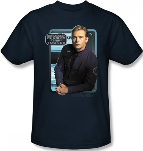 Image Closeup for Star Trek Enterprise T-Shirt - Trip Tucker