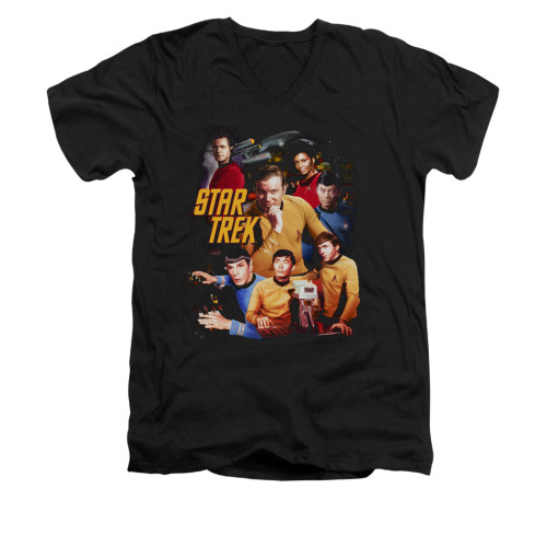 Star Trek V Neck T-Shirt - at the Controls