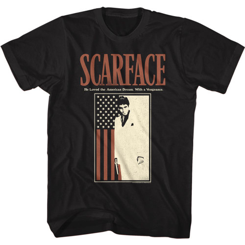 Image for Scarface T-Shirt - Scarface With Flag
