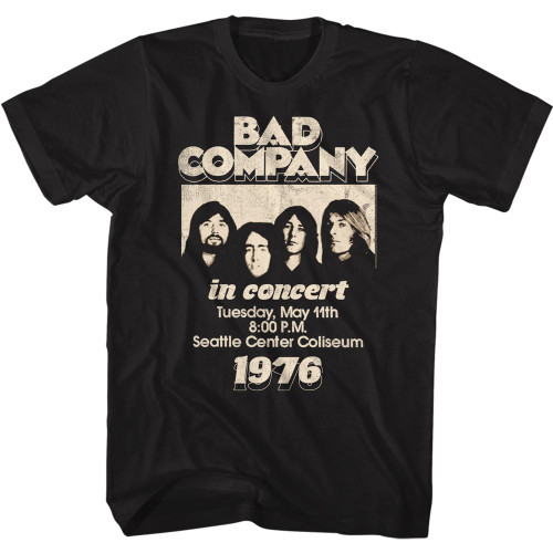 Image for Bad Company T-Shirt - In Concert Seattle Center 1976