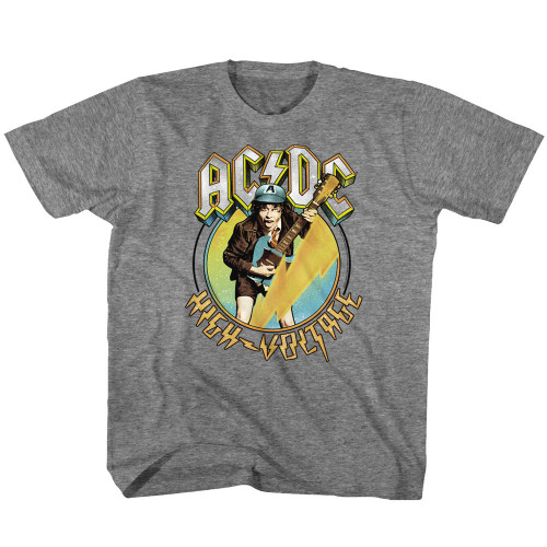 Image for AC/DC Blue Yellow Voltage Classic Youth T-Shirt