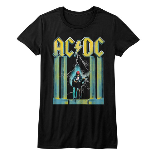 Image for AC/DC Girls T-Shirt - Angus Columns Classic