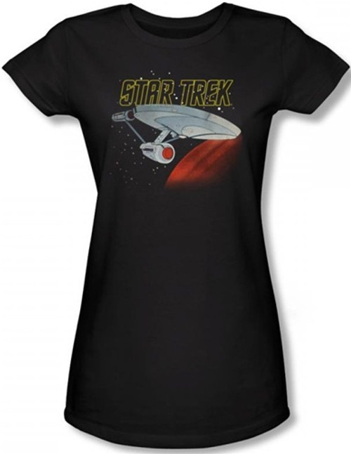 Star Trek Girls T-Shirt - Cartoon Enterprise