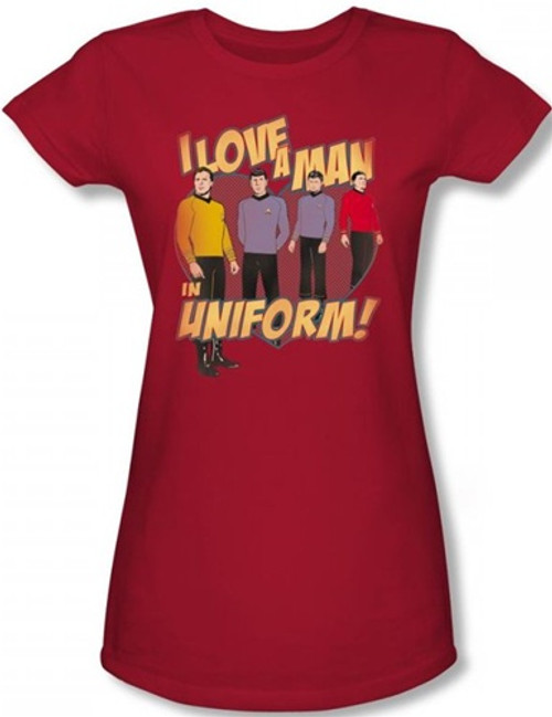 Star Trek Girls T-Shirt - I Love a Man in Uniform