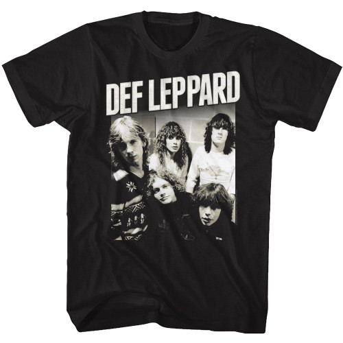 Image for Def Leppard T-Shirt - Black and White Band Photo