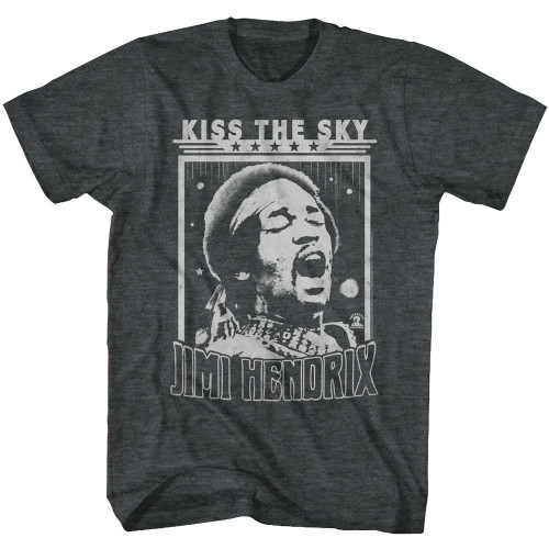 Image for Jimi Hendrix Heather T-Shirt - Kiss The Sky