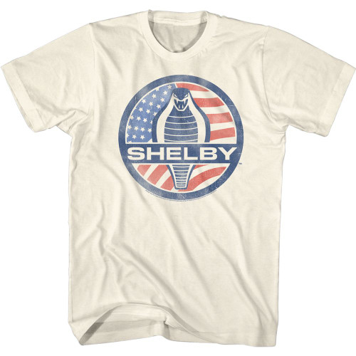Image for Shelby Cobra T Shirt - Flag Cobra Logo
