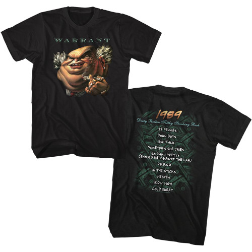 Image for Warrant T-Shirt - Dirty Rotten Filthy Stinking Rich 1989
