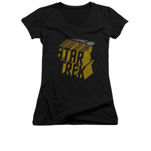 Image for Star Trek Girls V Neck - 3D Logo