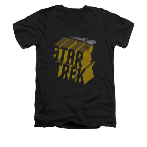 Image for Star Trek V Neck T-Shirt - 3D Logo