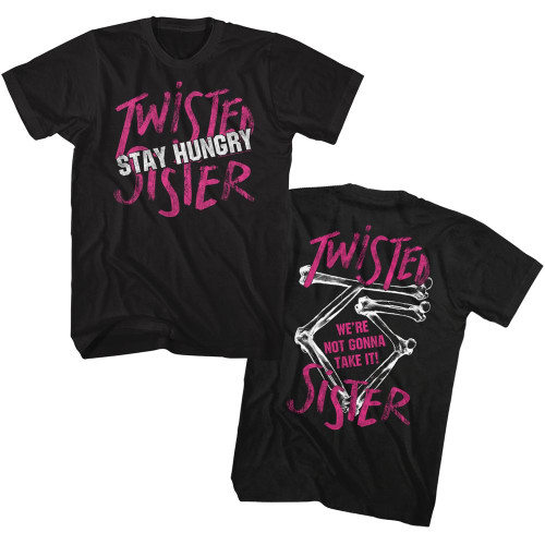 Image for Twisted Sister T-Shirt - Stay Hungry Pink Text