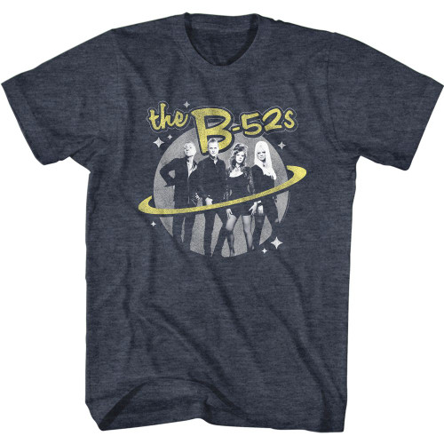 Image for The B52s Heather T-Shirt - Logo and Planet