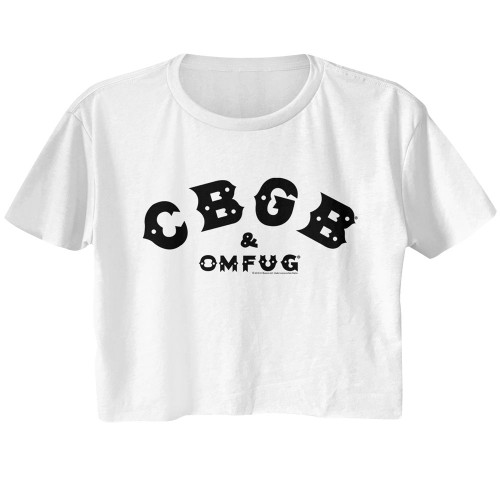 Image for CBGB Black Classic Logo Ladies Short Sleeve Crop Top