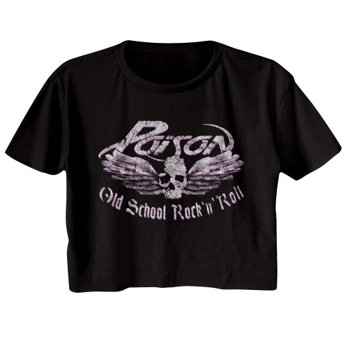 Image for Poison Old School Rock n' Roll Ladies Short Sleeve Crop Top