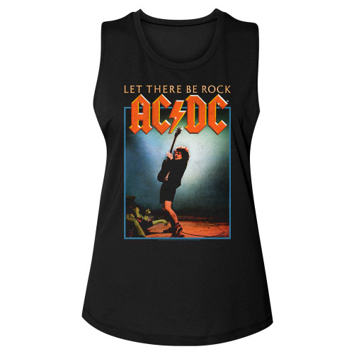 Image for AC/DC Classic Let There Be Rock Ladies Muscle Tank Top