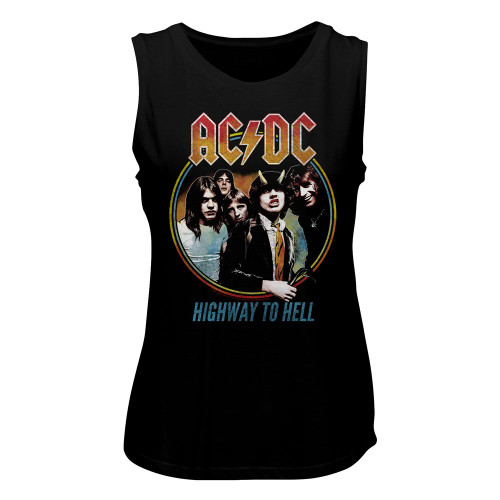 Image for AC/DC Highway to Hell Tricolor Classic Ladies Muscle Tank Top