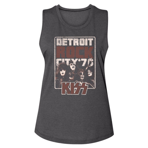 Image for Kiss Detroit Rock City '76 Ladies Muscle Tank Top