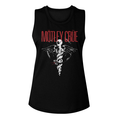 Image for Motley Crue Dr. Feelgood Red Logo Ladies Muscle Tank Top