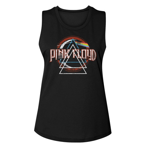 Image for Pink Floyd Triangle Triad Ladies Muscle Tank Top