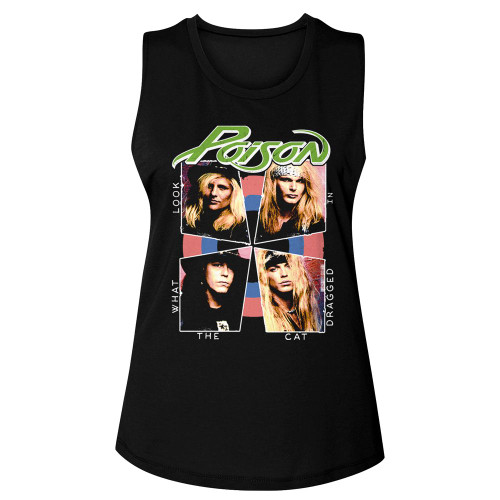 Image for Poison Cat Dragged In Ladies Muscle Tank Top