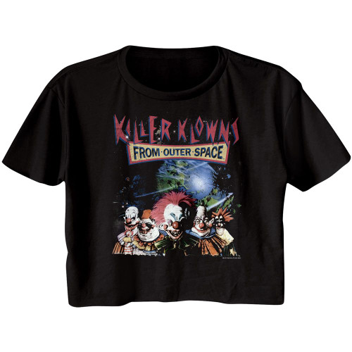 Image for Killer Klowns From Outer Space Klowns in Space Ladies Short Sleeve Crop Top