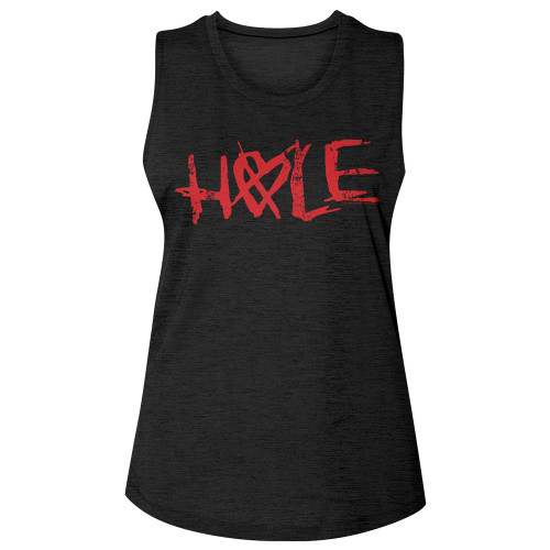 Image for Hole Crossed Heart Logo Ladies Slub Sleeveless Crew Neck Tee