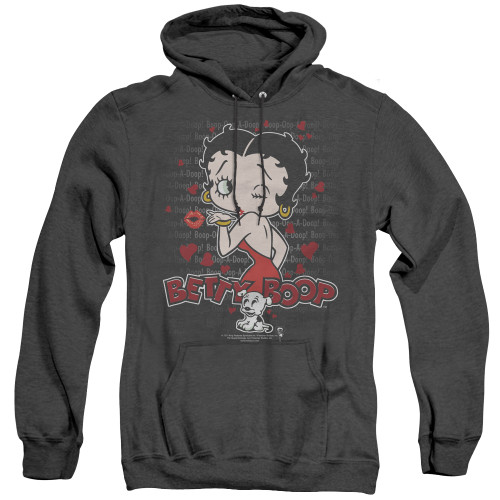Image for Betty Boop Heather Hoodie - Classic Boop Kiss