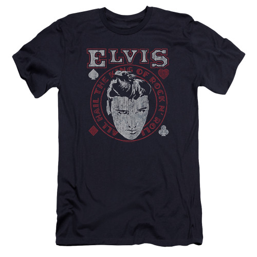 Image for Elvis Presley Premium Canvas Premium Shirt - Hail the King on Navy