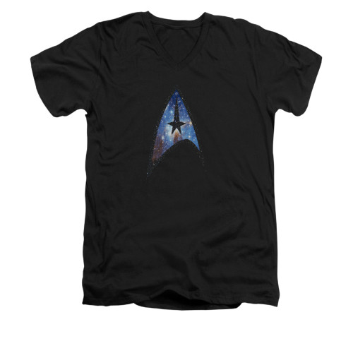 Image for Star Trek V Neck T-Shirt - Galactic Shield