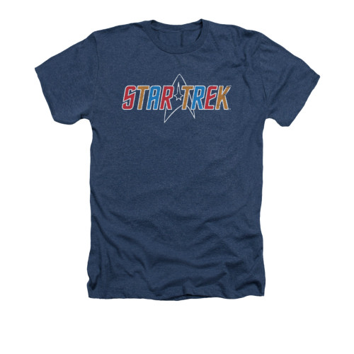 Image for Star Trek Heather T-Shirt - Multi Colored Logo