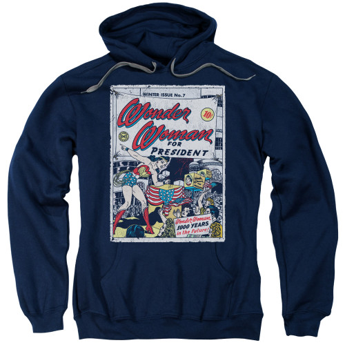 Image for Wonder Woman Hoodie - WW for President on Navy