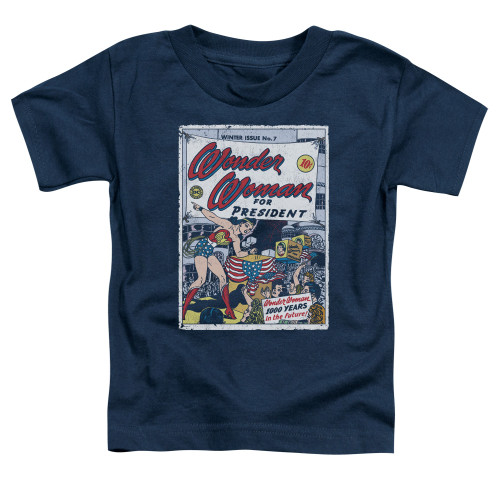 Image for Wonder Woman WW for President on Navy Toddler T-Shirt