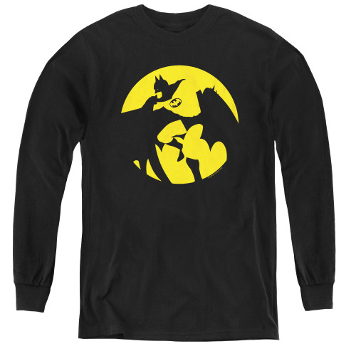 Image for Batman Youth Long Sleeve T-Shirt - Spotlight Silhouette